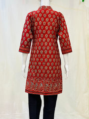 Ajrakh Hand Block Printed Short Kurti