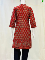 Ajrakh Hand Block Printed Short Kurti