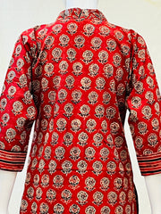 Ajrakh Hand Block Printed Short Kurti