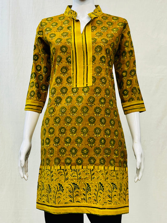 Ajrakh Hand Block Printed Short Kurti