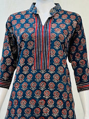 Ajrakh Hand Block Printed Short Kurti