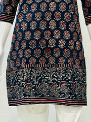 Ajrakh Hand Block Printed Short Kurti