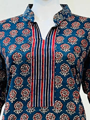 Ajrakh Hand Block Printed Short Kurti