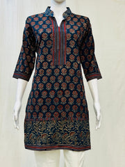 Ajrakh Hand Block Printed Short Kurti
