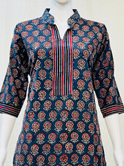 Ajrakh Hand Block Printed Short Kurti