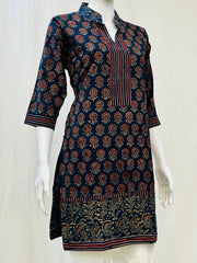 Ajrakh Hand Block Printed Short Kurti