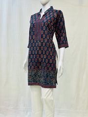 Ajrakh Hand Block Printed Short Kurti