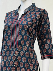 Ajrakh Hand Block Printed Short Kurti