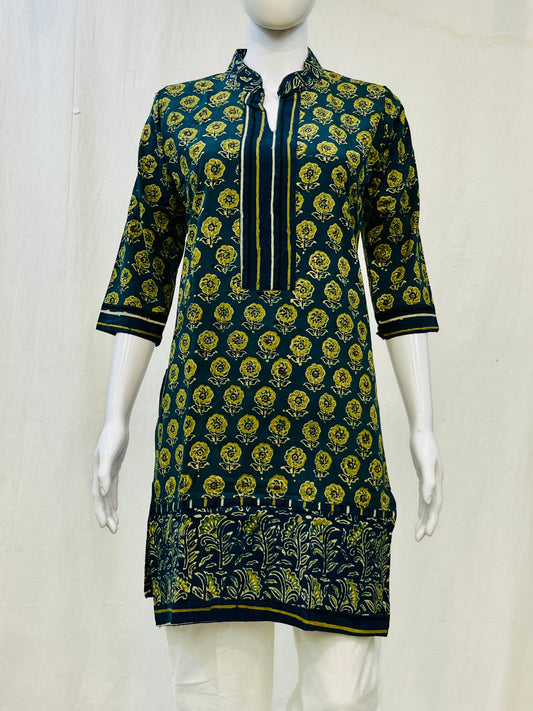 Ajrakh Hand Block Printed Kurti