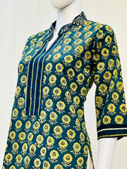 Ajrakh Hand Block Printed Kurti