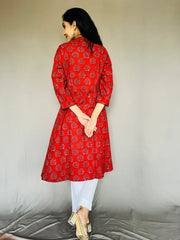 Ajrakh Printed Angarakha Kurti