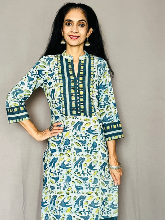 Ajrakh Dabo Printed Kurti