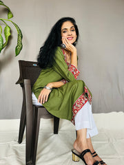 Khadi Cotton Flex Kalamkari Border Kurti
