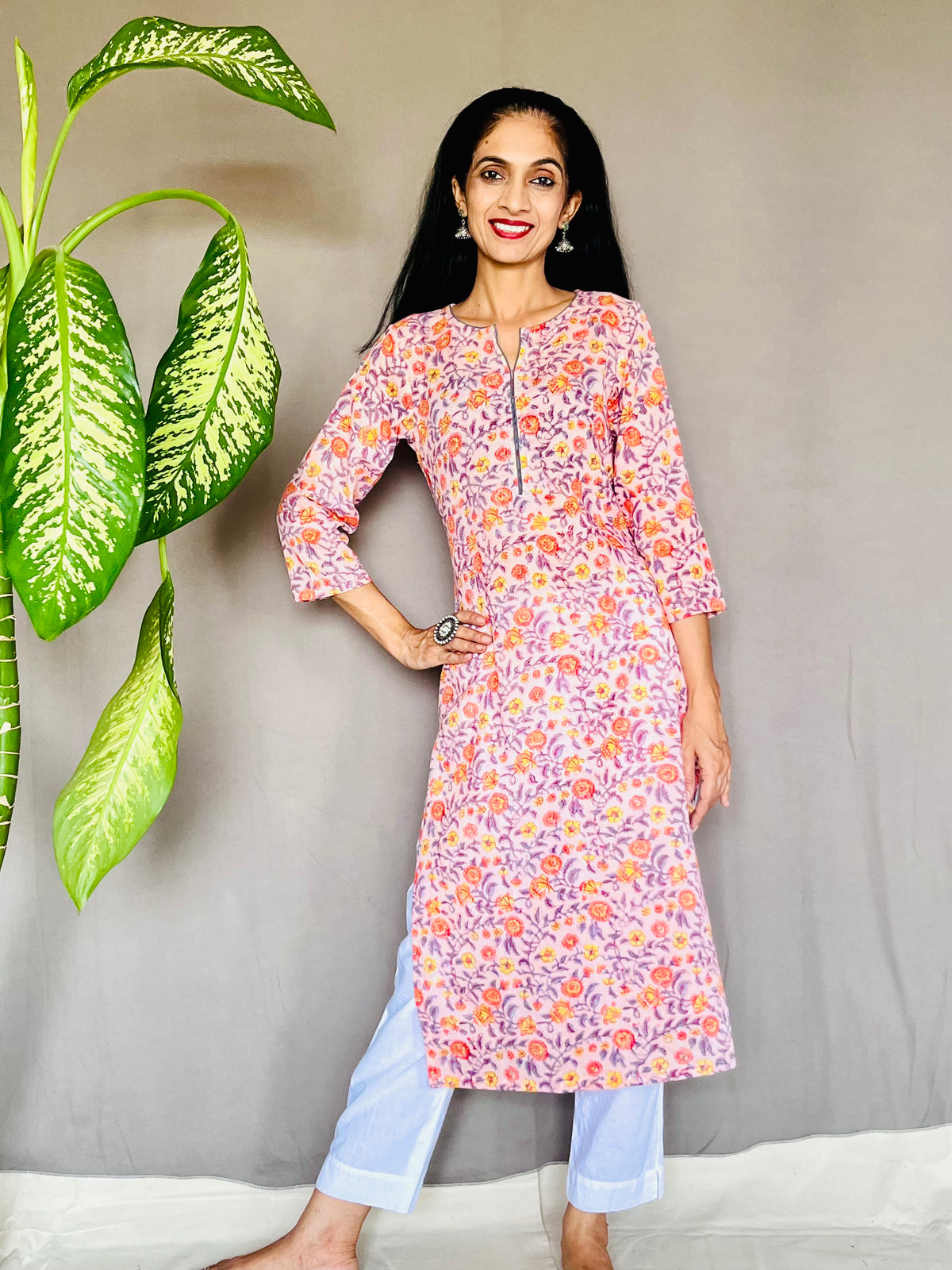Block Printed Mul Cotton Kurti