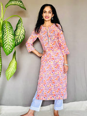 Block Printed Mul Cotton Kurti