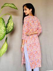 Block Printed Mul Cotton Kurti