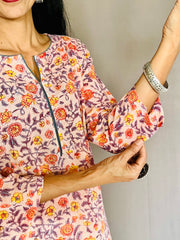 Block Printed Mul Cotton Kurti