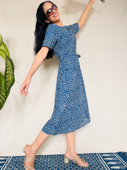 INDIGO Printed Cotton Dress