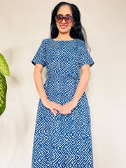 INDIGO Printed Cotton Dress