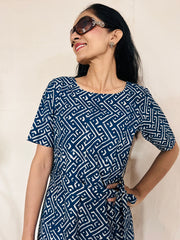 INDIGO Printed Cotton Dress