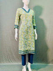 Ajrakh Dabo Printed Mul Cotton Kurti