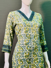 Ajrakh Dabo Printed Mul Cotton Kurti