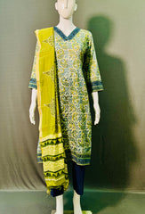 Ajrakh Dabo Printed Mul Cotton Kurti
