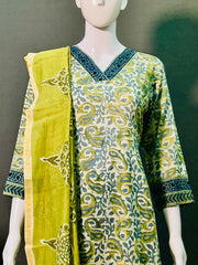 Ajrakh Dabo Printed Mul Cotton Kurti