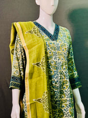 Ajrakh Dabo Printed Mul Cotton Kurti