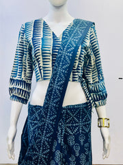 Indigo Wrap Blouse