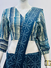 Indigo Wrap Blouse