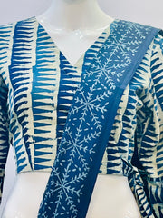 Indigo Wrap Blouse
