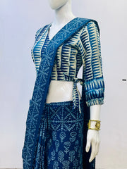 Indigo Wrap Blouse