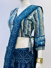 Indigo Wrap Blouse