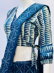 Indigo Wrap Blouse