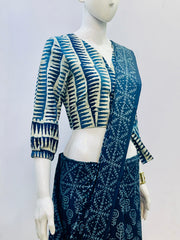 Indigo Wrap Blouse