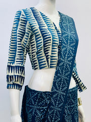 Indigo Wrap Blouse
