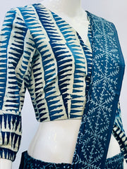 Indigo Wrap Blouse