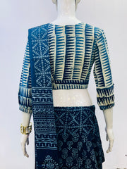 Indigo Wrap Blouse