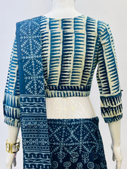 Indigo Wrap Blouse