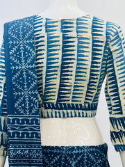 Indigo Wrap Blouse