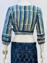 Indigo Wrap Blouse