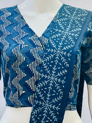 Indigo Wrap Blouse