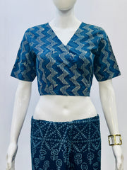 Indigo Wrap Blouse