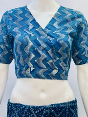 Indigo Wrap Blouse