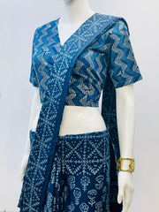 Indigo Wrap Blouse