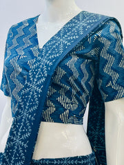 Indigo Wrap Blouse