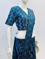 Indigo Wrap Blouse