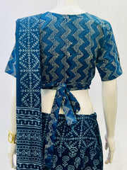 Indigo Wrap Blouse