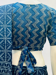 Indigo Wrap Blouse